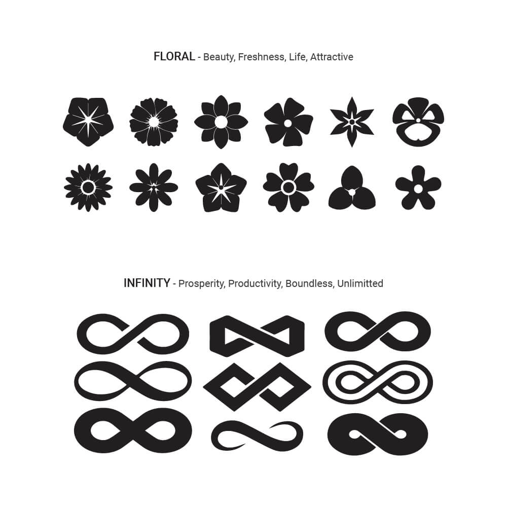 floral and infinity vector collections